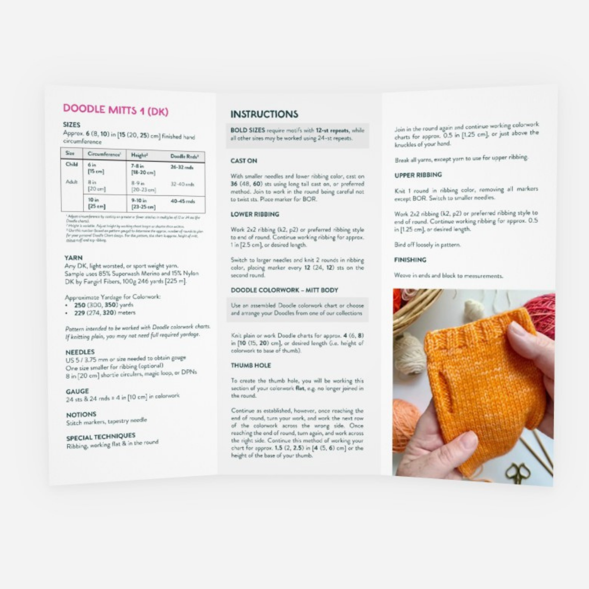 Base Doodle Mitts 1 - DK - Brochure - Pack of 10