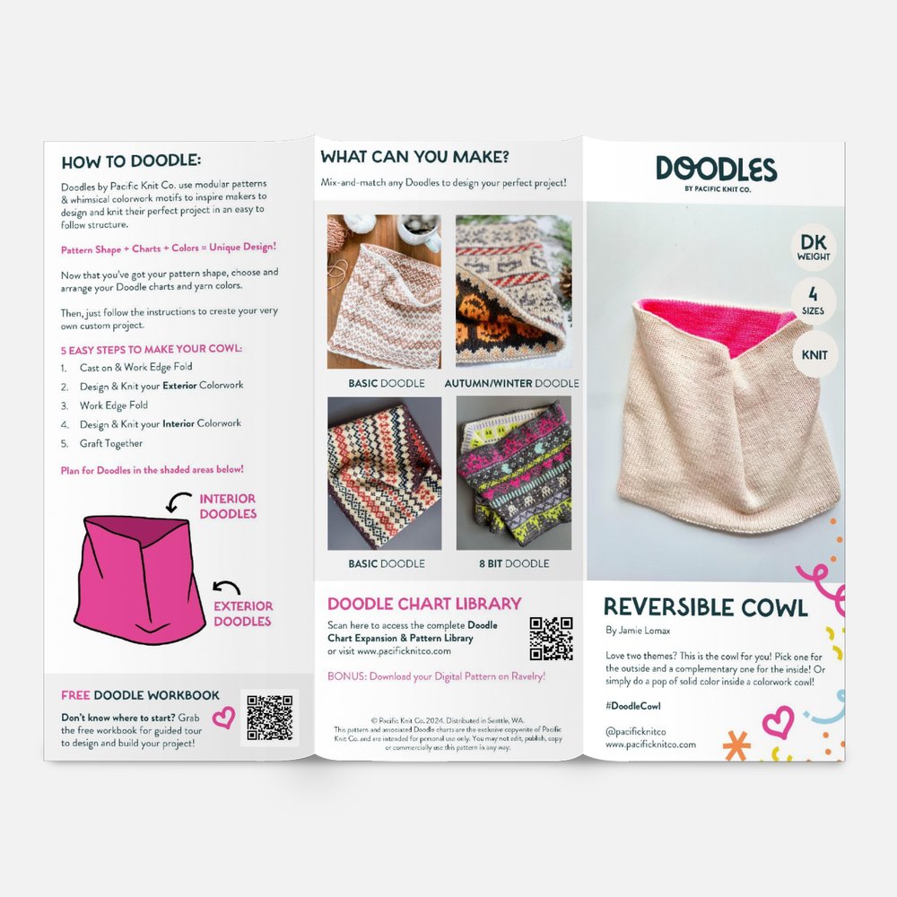 Base Doodle Reversible Cowl - DK - Brochure - Pack of 10
