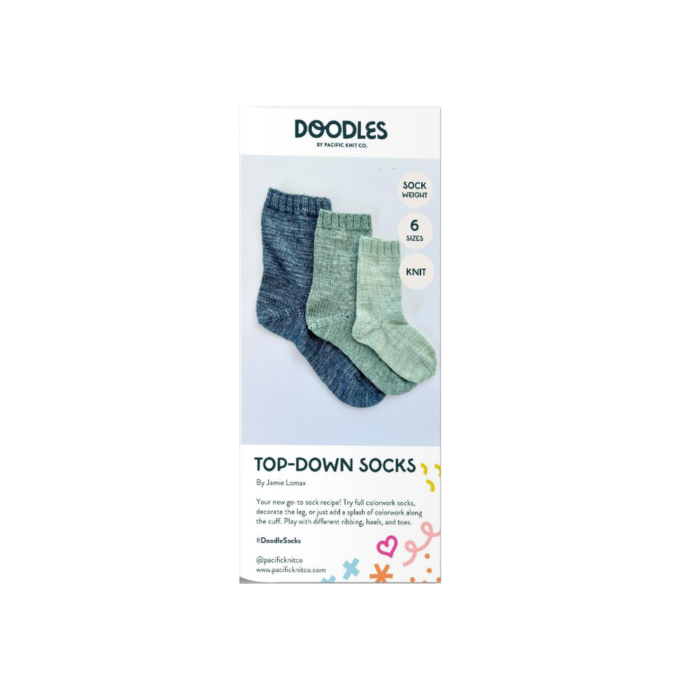 Base Doodle Top-Down Socks - Fingering - Brochure - Pack of 10