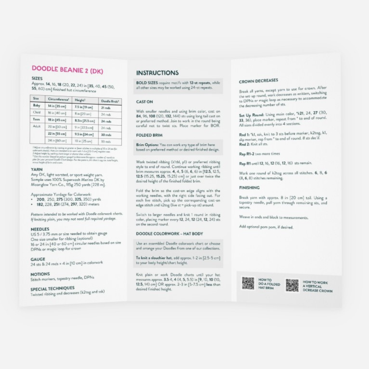Base Doodle Beanie 2 - DK - Brochure - Pack of 10