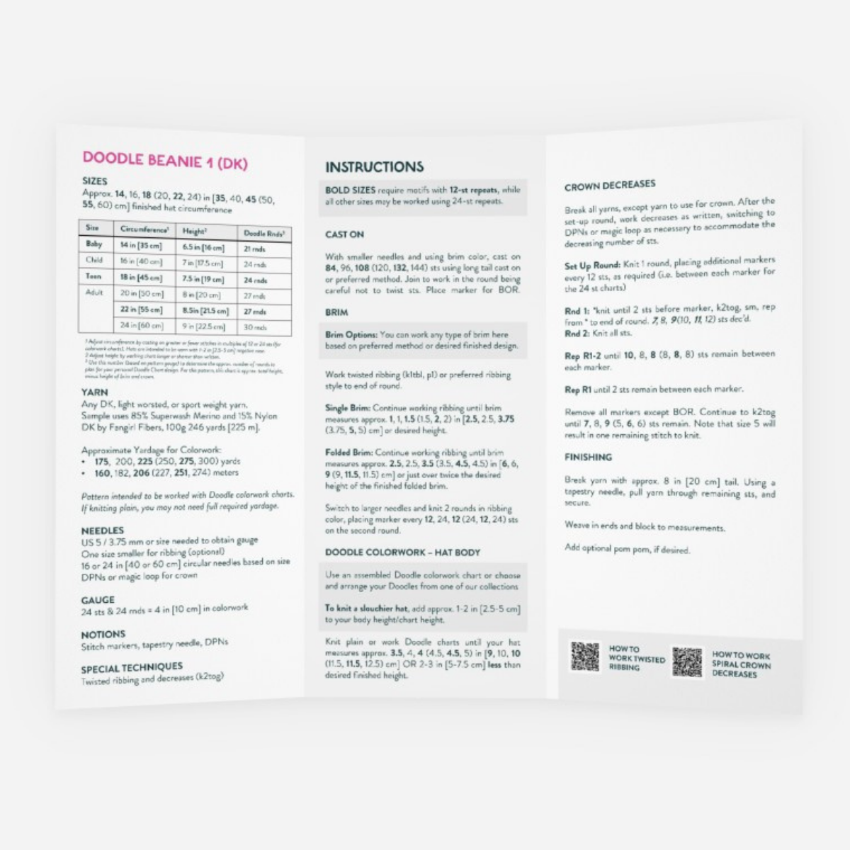Base Doodle Beanie 1 - DK - Brochure - Pack of 10