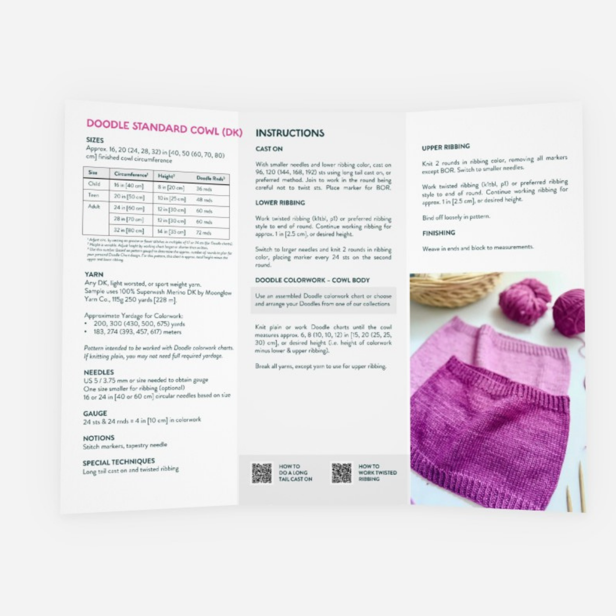 Base Doodle Standard Cowl - DK - Brochure - Pack of 10