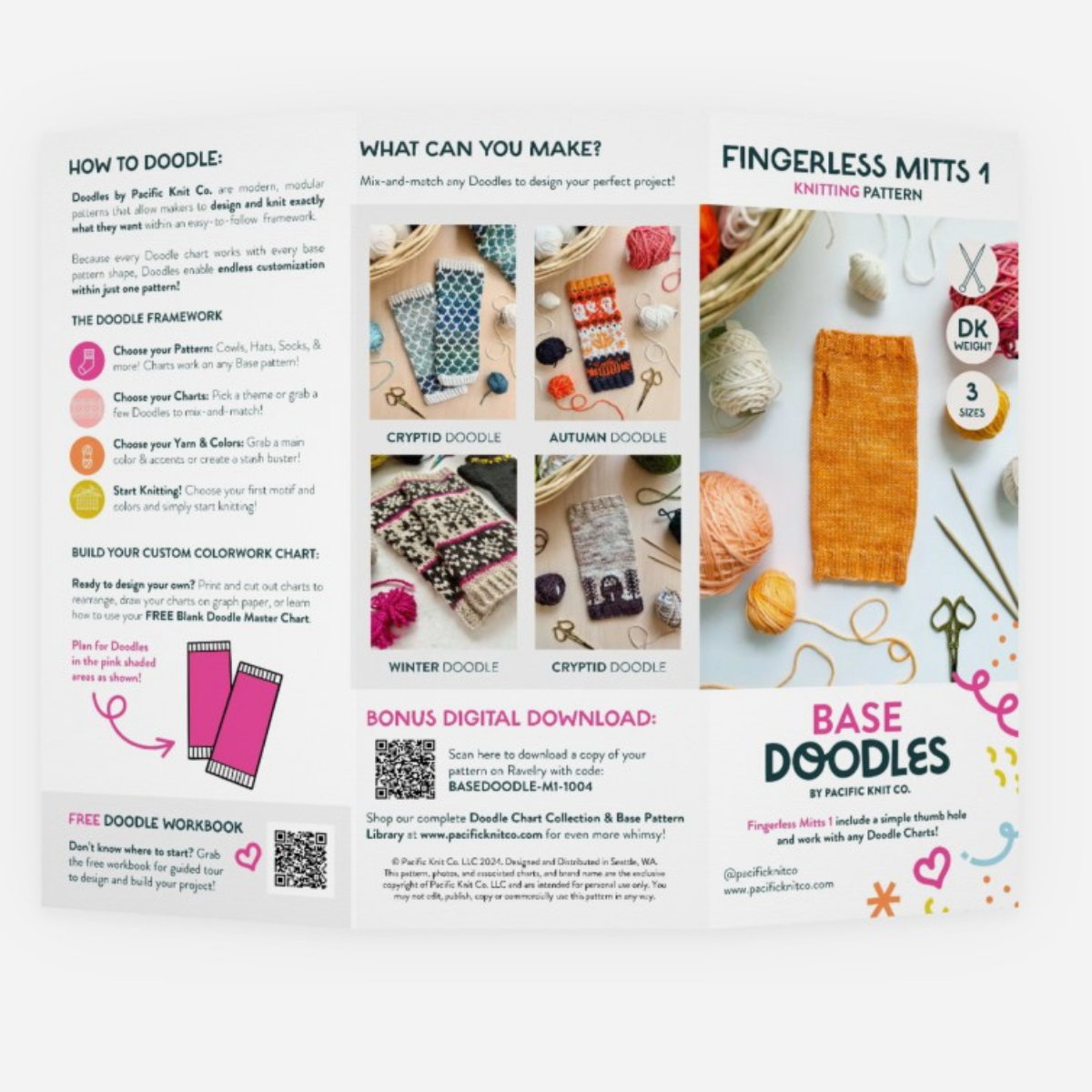 Base Doodle Mitts 1 - DK - Brochure - Pack of 10