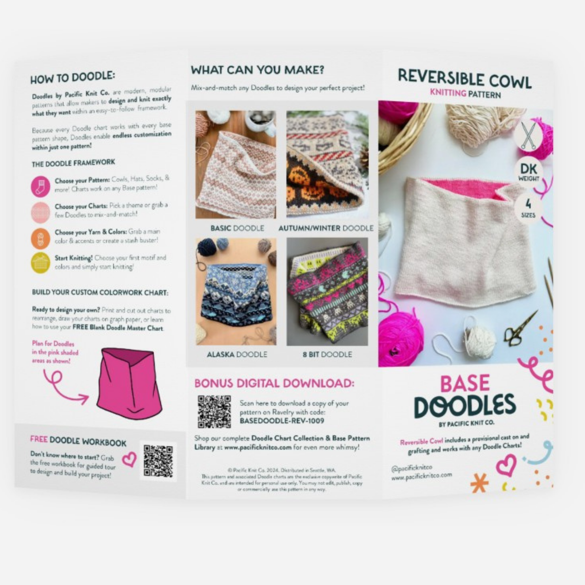 Base Doodle Reversible Cowl - DK - Brochure - Pack of 10