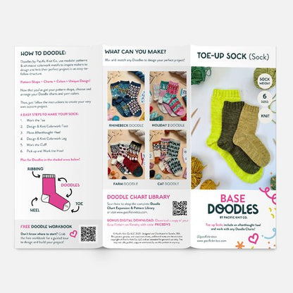 Base Doodle Toe-up Socks - Fingering - Brochure - Pack of 10