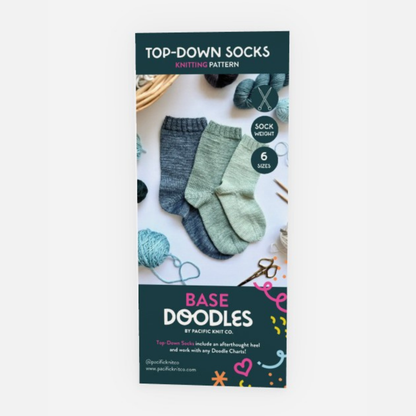 Base Doodle Top-Down Socks - Fingering - Brochure - Pack of 10