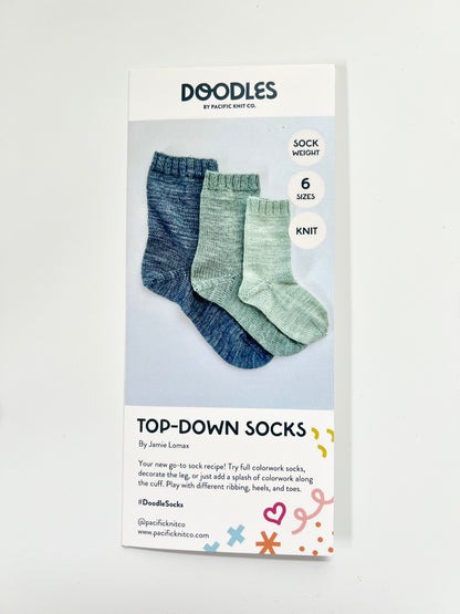 Base Doodle Top-Down Socks - Fingering - Brochure - Pack of 10